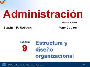 Administracin dcima edicin Stephen P Robbins Captulo 9