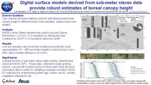 Digital surface models derived from submeter stereo data