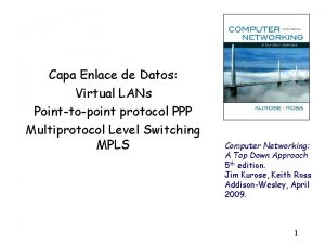 Capa Enlace de Datos Virtual LANs Pointtopoint protocol