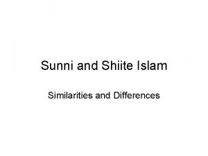 Sunni and Shiite Islam Similarities and Differences Opening