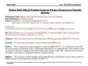 March 2004 doc IEEE 802 15 040122 r