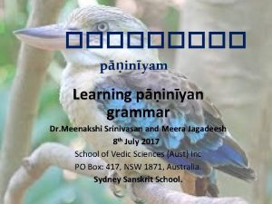 pinyam Learning pinyan grammar Dr Meenakshi Srinivasan and