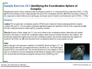 Sample Exercise 23 1 Identifying the Coordination Sphere