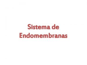 Sistema de Endomembranas Sistemas de membranas Ncleo Contiene