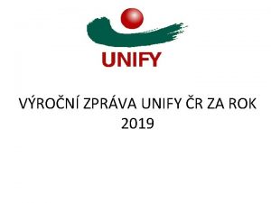 VRON ZPRVA UNIFY R ZA ROK 2019 Vkonn