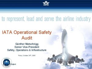 IATA Operational Safety Audit Gnther Matschnigg Senior VicePresident