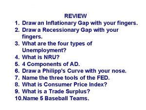 REVIEW 1 Draw an Inflationary Gap with your