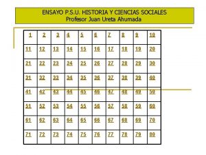 ENSAYO P S U HISTORIA Y CIENCIAS SOCIALES