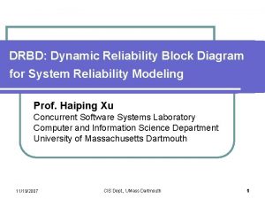 DRBD Dynamic Reliability Block Diagram for System Reliability