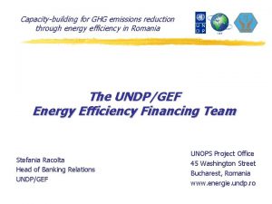 Capacitybuilding for GHG emissions reduction through energy efficiency