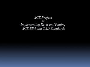 ACE Project for Implementing Revit and Putting ACE