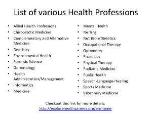 Allied health professions list