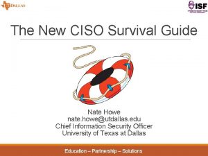 The New CISO Survival Guide Nate Howe nate
