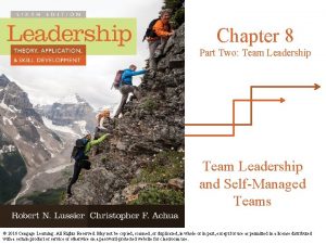 Chapter 8 Part Two Team Leadership and SelfManaged