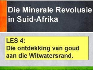 Die minerale revolusie in suid afrika