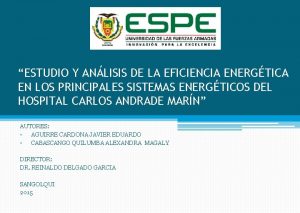 ESTUDIO Y ANLISIS DE LA EFICIENCIA ENERGTICA EN