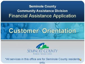 Seminole county financial assistance