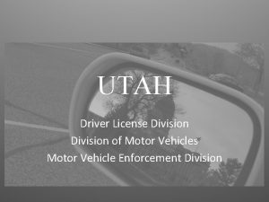 UTAH Driver License Division of Motor Vehicles Motor