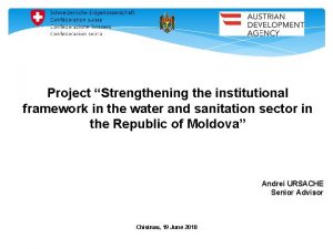Project Strengthening the institutional framework in the water
