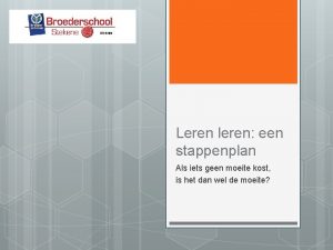 Leren leren stappenplan