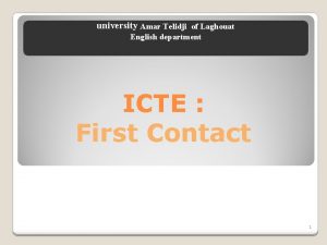 university Amar Telidji of Laghouat English department ICTE