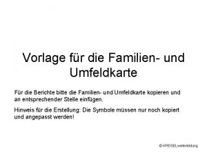 Vorlage fr die Familien und Umfeldkarte Fr die