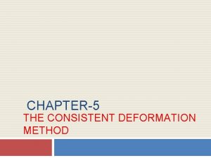 CHAPTER5 THE CONSISTENT DEFORMATION METHOD Method of Virtual