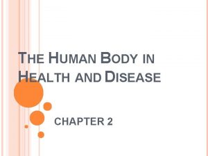 THE HUMAN BODY IN HEALTH AND DISEASE CHAPTER