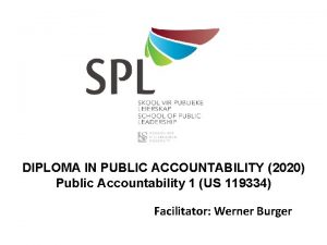 Diploma in public accountability
