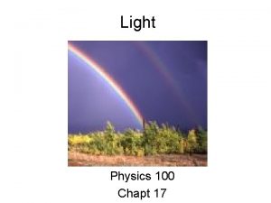 Light Physics 100 Chapt 17 Galileos attempt to