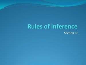 Rules of Inference Section 1 6 Valid Arguments