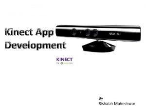 Kinect App Development By Rishabh Maheshwari Objective of