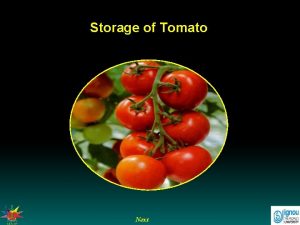 Storage of Tomato Next Storage of Tomato Introduction