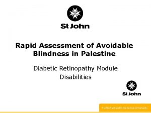 Rapid Assessment of Avoidable Blindness in Palestine Diabetic