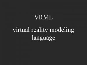 What does vrml stand for