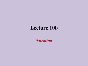 Lecture 10 b Nitration Theory I The nitration