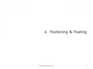 4 Positioning Floating LINKKOREATECH 1 Positioning position static