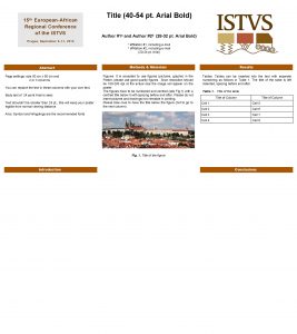 15 th EuropeanAfrican Regional Conference of the ISTVS