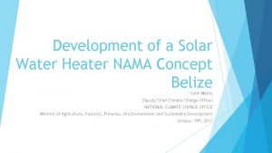 Development of a Solar Water Heater NAMA Concept