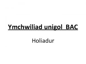 Ymchwiliad unigol BAC Holiadur Maen rhaid ich ymchwiliad