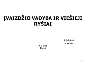 VAIZDIO VADYBA IR VIEIEJI RYIAI B Sabalit A