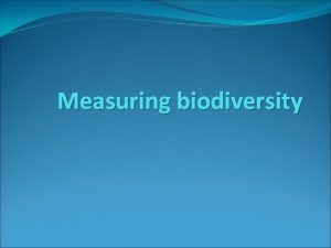 Measuring biodiversity Starter Key Term Definitions Species A