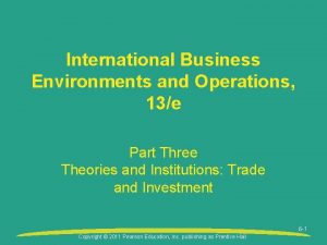 International Business Environments and Operations 13e Part Three