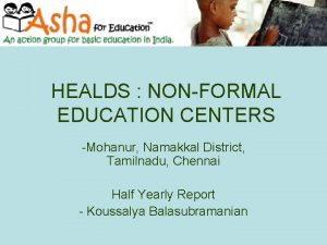 HEALDS NONFORMAL EDUCATION CENTERS Mohanur Namakkal District Tamilnadu