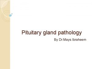 Pituitary gland pathology By Dr Mays Ibraheem Notes