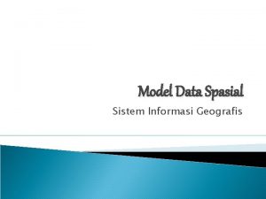 Model Data Spasial Sistem Informasi Geografis Pendahuluan Data