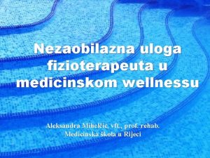Nezaobilazna uloga fizioterapeuta u medicinskom wellnessu Aleksandra Miheli