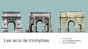 Les arcs de triomphes Arc de Titus Arc