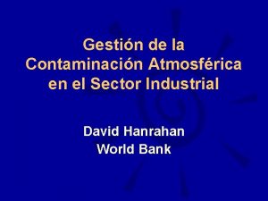 Gestin de la Contaminacin Atmosfrica en el Sector