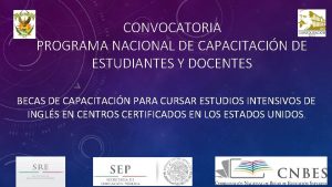 CONVOCATORIA PROGRAMA NACIONAL DE CAPACITACIN DE ESTUDIANTES Y